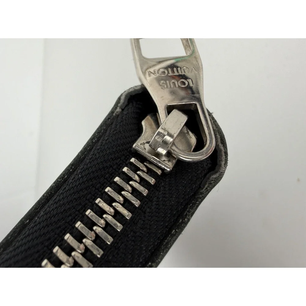 Louis Vuitton Zippy Wallet Organizer Black Leather&Silver-tone hardware 2014 K1